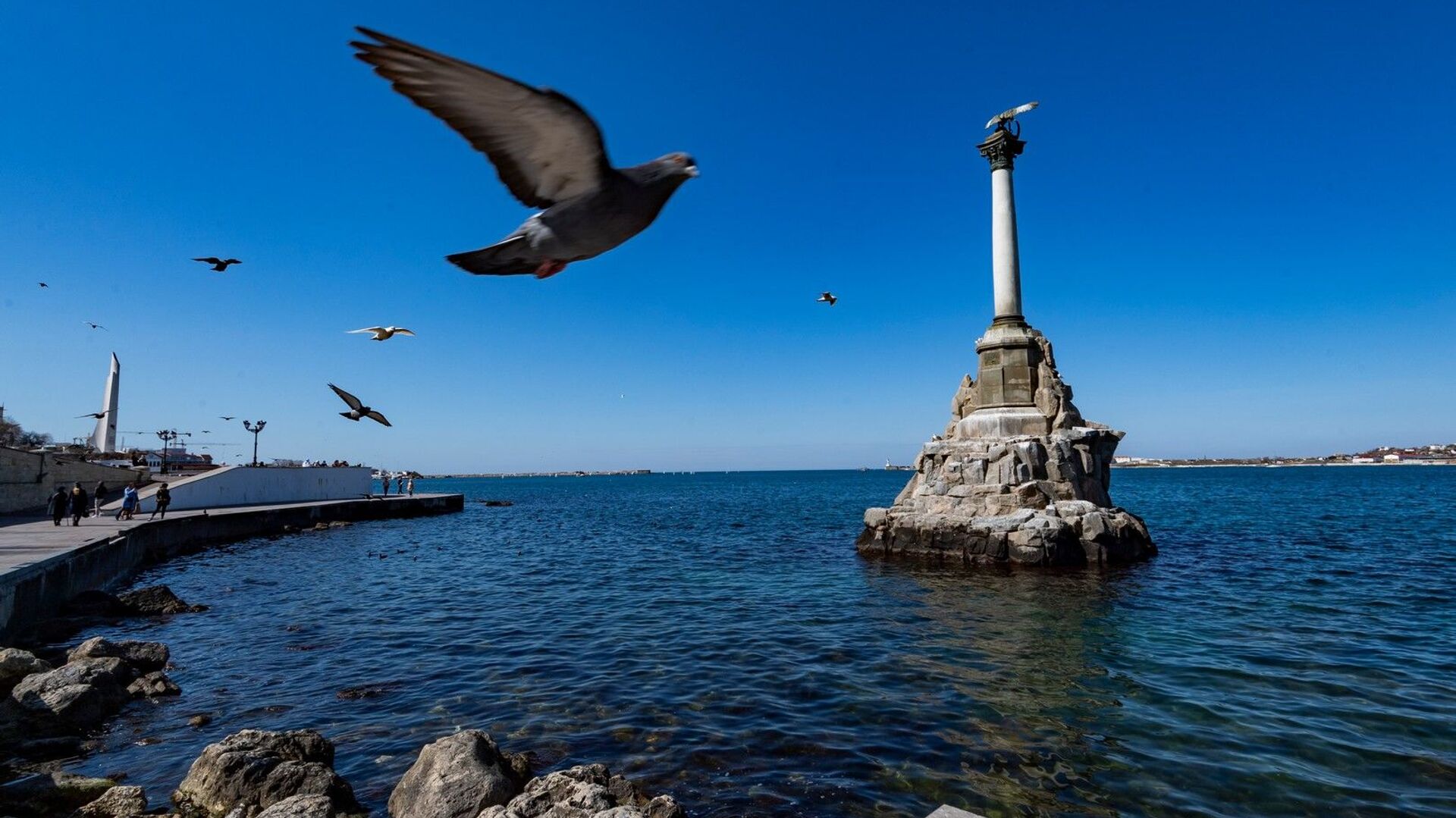 Военный самолет упал в море у Севастополя